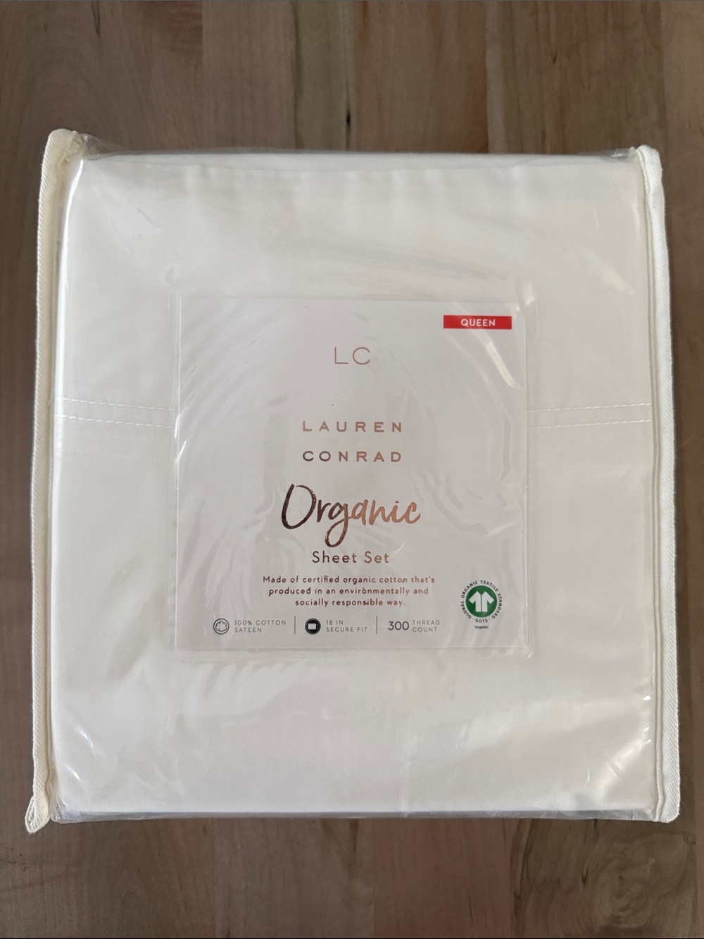 LC Lauren Conrad Cream Organic Sheet Set